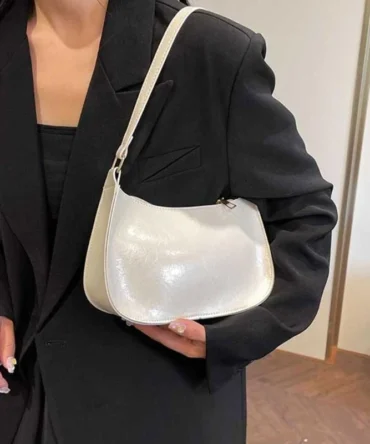 652F Retro PU Leather Shoulder Bag for Women Soft and Stylish Handbag Casual Underarm Purse for Dates Parties and Shopping