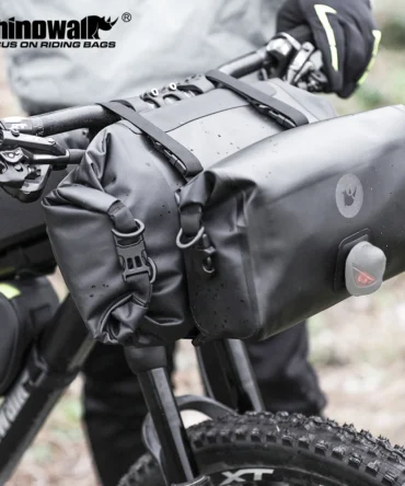 Rhinowalk Bicycle Handlebar Bag 100% Waterproof Big Capacity 8L+4L 1/2-Piece Front Tube Cycling Bag MTB Road Bike Accessories