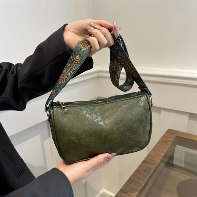 Vintage PU Leather Boston Women Small Handbag and Purse Fashion Designer Crossbody Bag Female Casual Travel Pillow Shoulder Bag